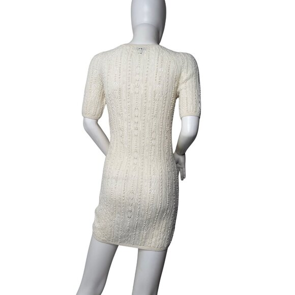 Chanel Dress Size 36 White Cashmere CC Knit Crochet Dress - Picture 6 of 16